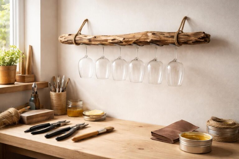 apprenez à transformer une branche de bois flotté en un porte-verres élégant grâce à ce tutoriel diy facile et créatif.