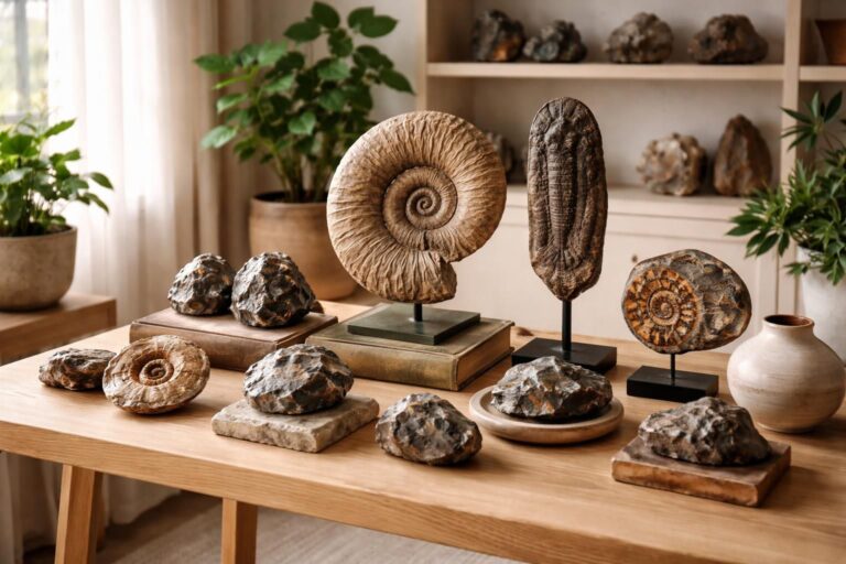 découvrez comment les fossiles et météorites s'imposent comme une tendance déco minérale prisée par les collectionneurs passionnés, alliant authenticité et esthétique unique.