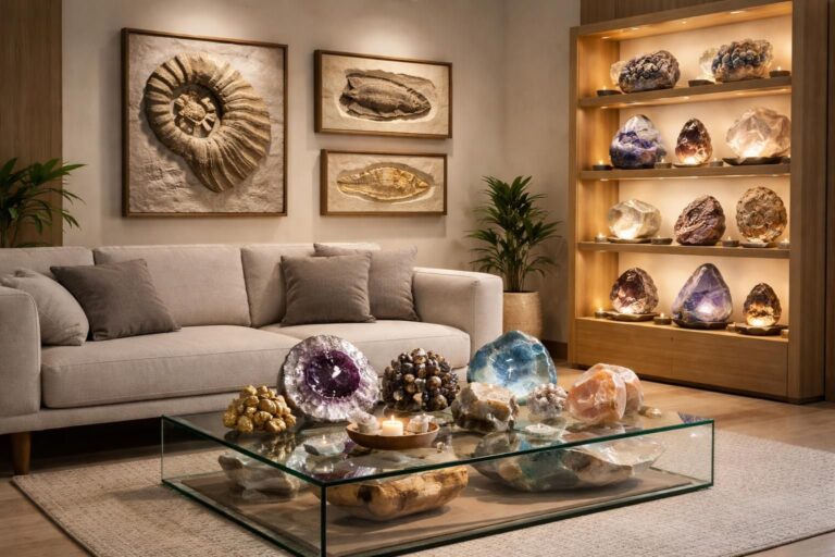 découvrez comment intégrer fossiles et minéraux dans votre décoration intérieure pour un style original et naturel qui fait son grand retour.