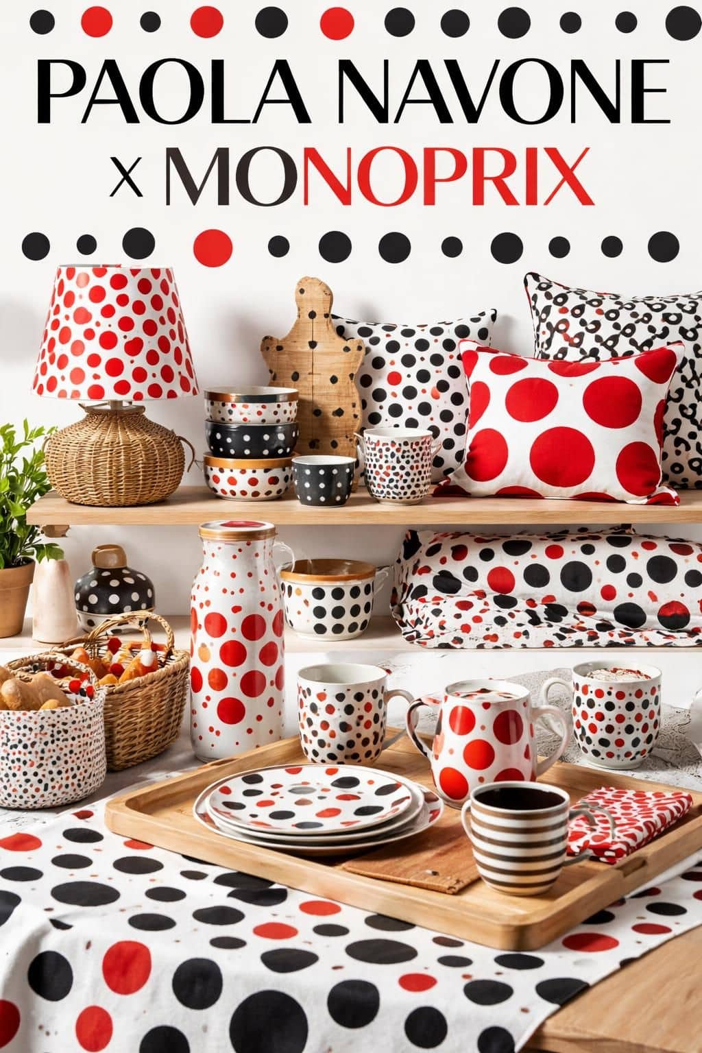 d&eacute;couvrez la collaboration exclusive paola navone x monoprix, o&ugrave; le pois classique est r&eacute;invent&eacute; avec une touche contemporaine et design pour sublimer votre int&eacute;rieur et votre style.